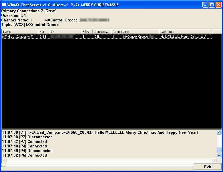WinMX Chat Server Version 1.0 Runing In My Computer! ;)